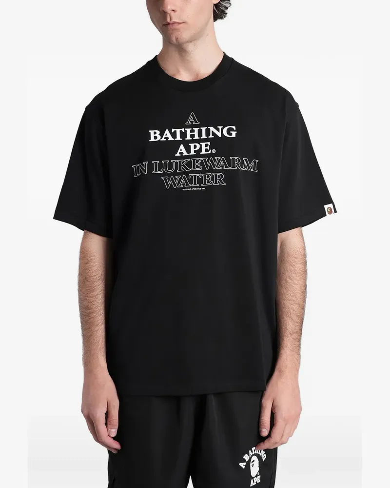 BAPE logo-print cotton T-shirt - Schwarz Schwarz