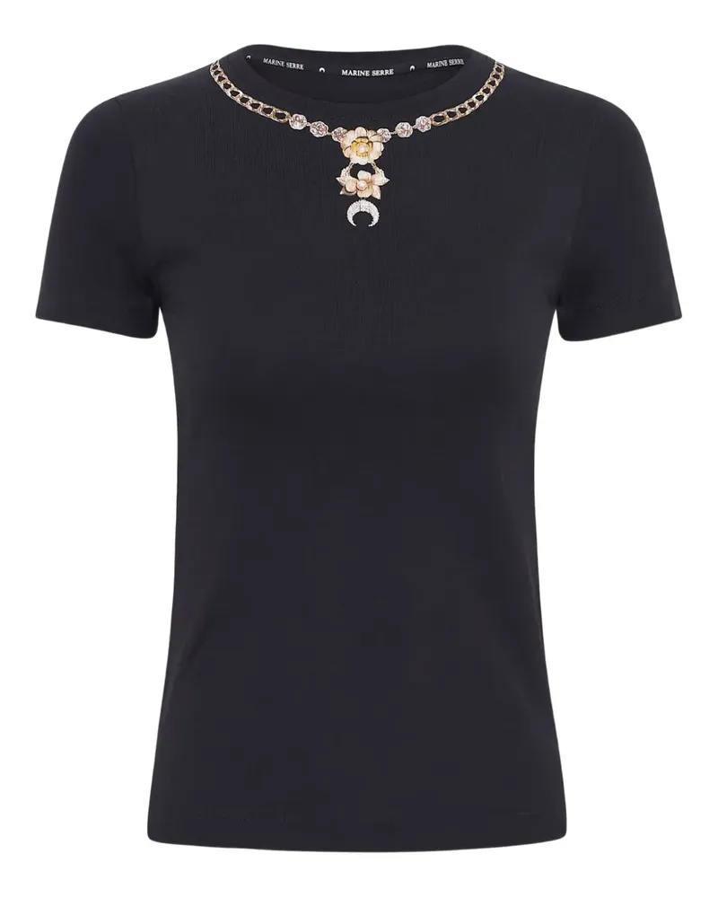 Marine Serre crew neck T-shirt - Schwarz Schwarz
