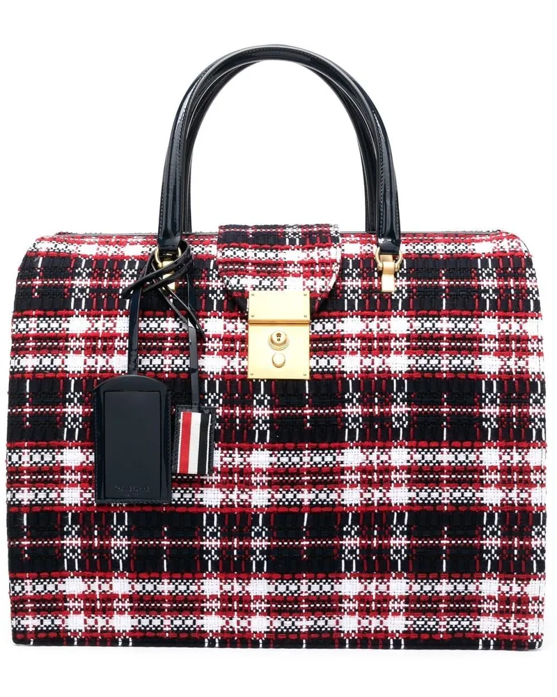 Thom Browne Mr. Thom Handtasche mit Schottenkaro Rot