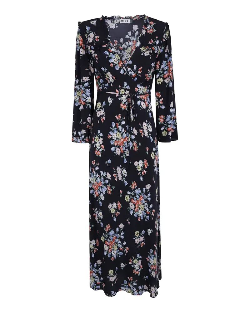 RIXO Amelia Kleid mit Blumenprint - Schwarz Schwarz