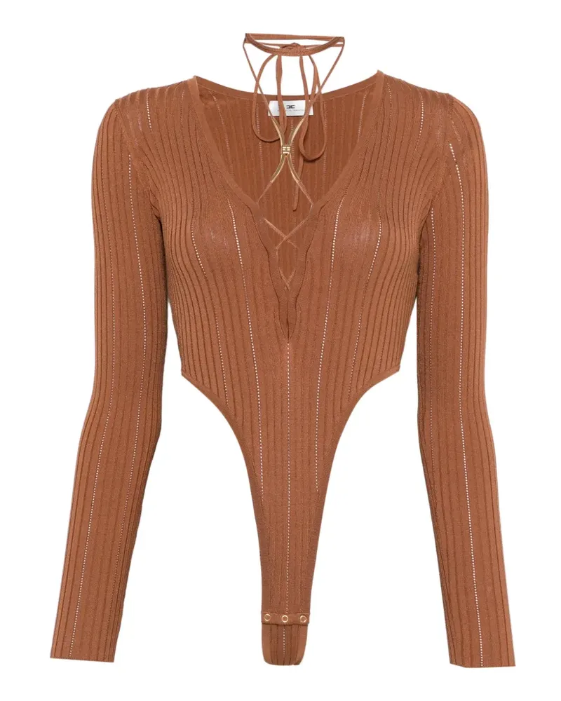 Elisabetta Franchi Body mit V-Ausschnitt - Braun Braun