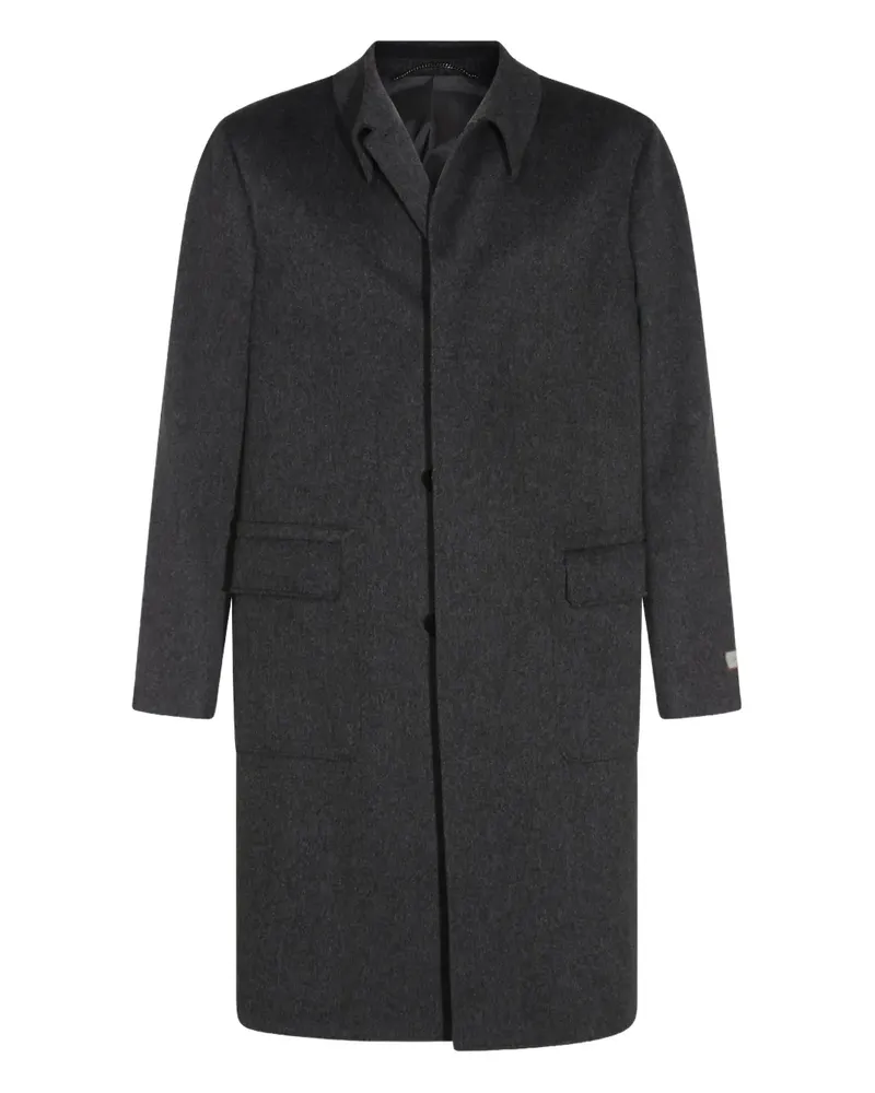 Canali Wollmantel mit Taschen - Grau Grau