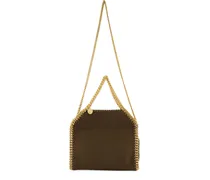 Mini Falabella Schultertasche mit Kettenriemen - Braun