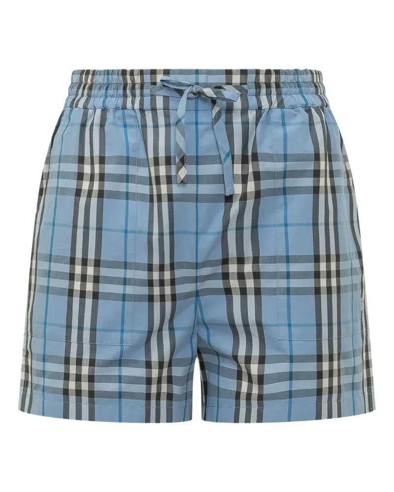 Burberry check drawstring shorts - Blau Blau