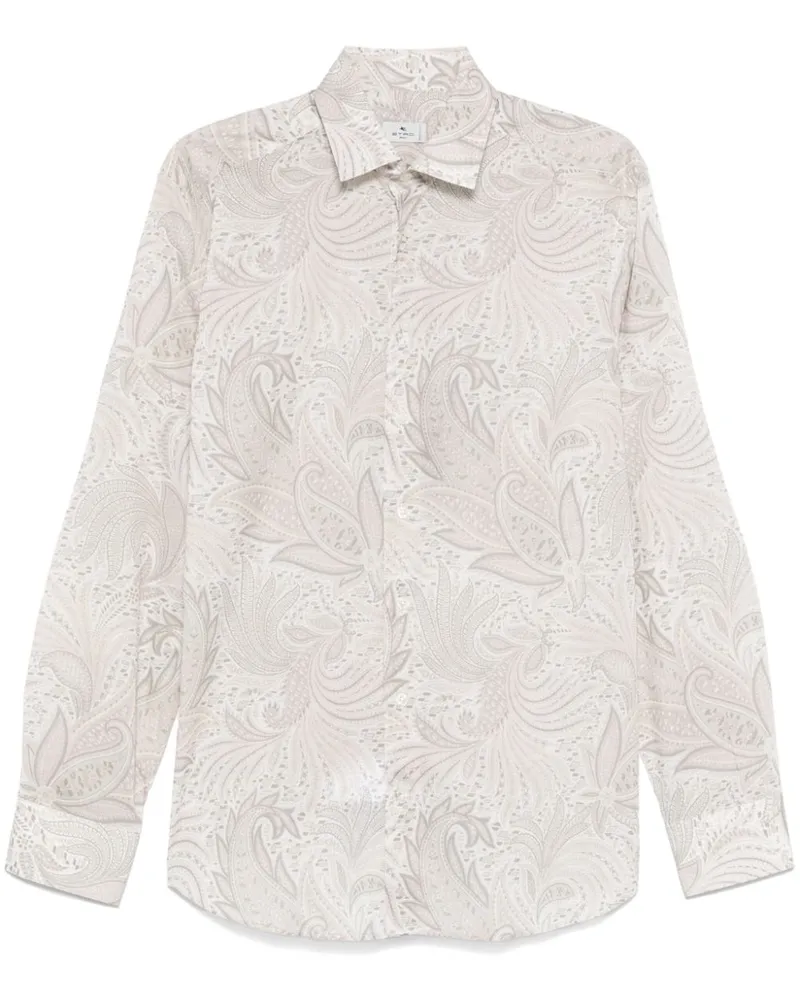 Etro Hemd mit Blumen-Print - Weiß Weiß