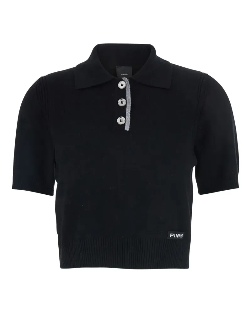 Pinko Klassisches Poloshirt - Schwarz Schwarz
