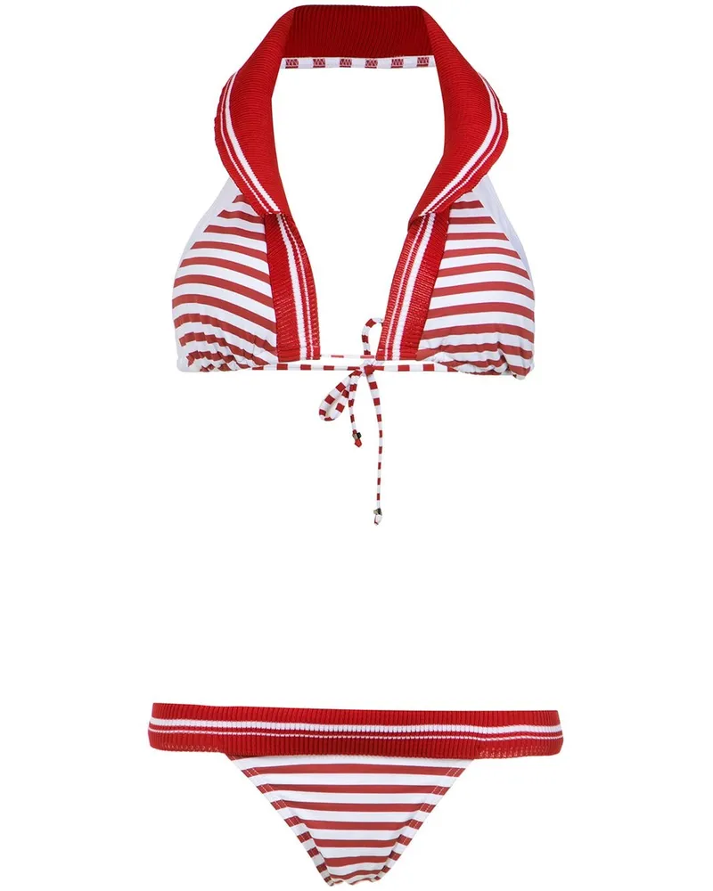 Amir Slama Neckholder-Bikini mit Print - Rot Rot
