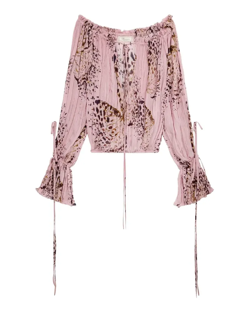 Blumarine Bluse mit Schmetterlings-Print - Rosa Rosa