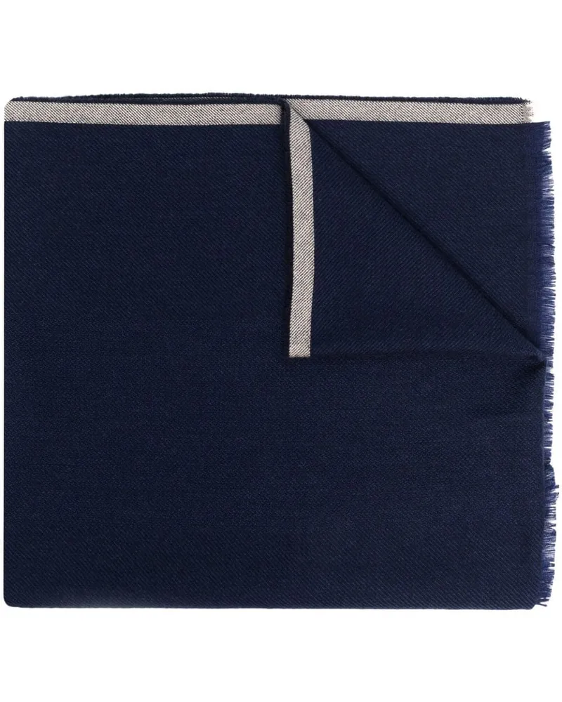 Brunello Cucinelli Schal mit Fransen - Blau Blau