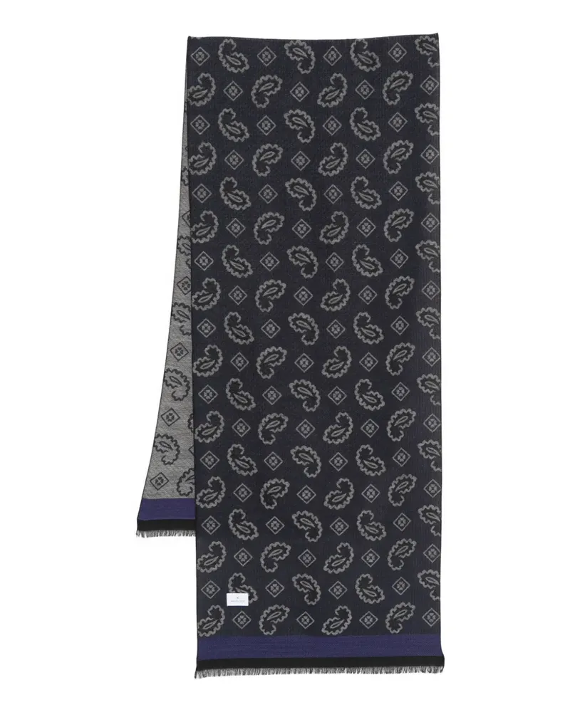 Manuel Ritz Schal mit Paisley-Jacquardmuster - Blau Blau