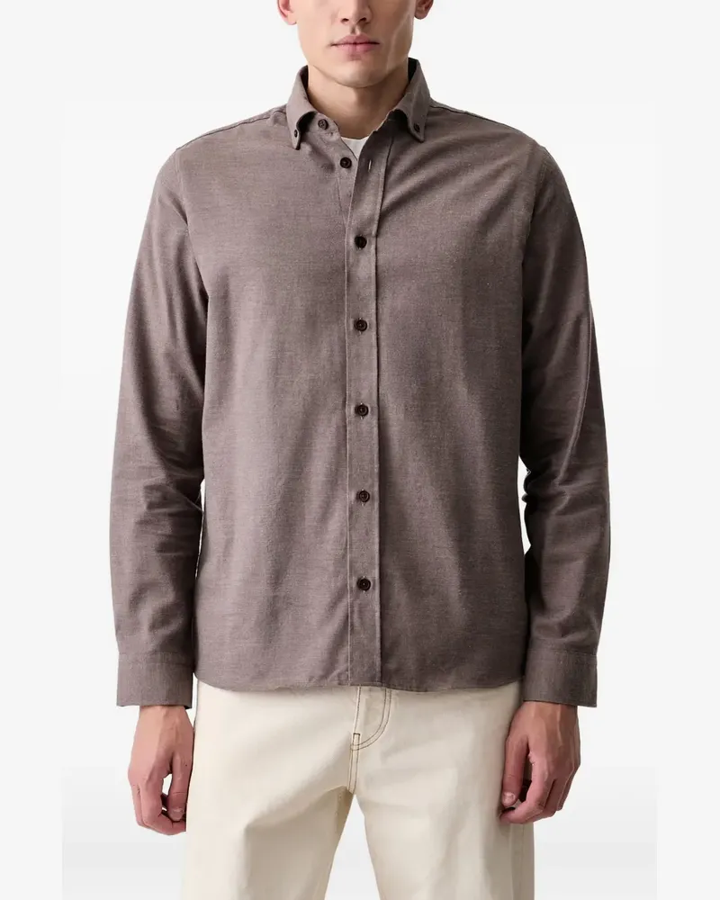 Mos Mosh MMGMarco button-down long-sleeve shirt - Braun Braun
