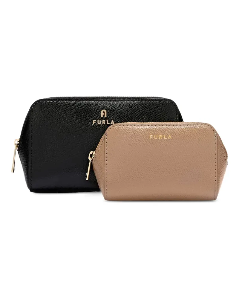 Furla Mittelgroße Camelia Kosmetiktaschen mit Logo (2er-Set) - Schwarz Schwarz
