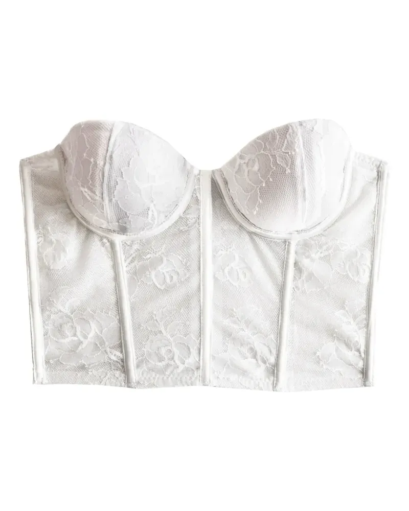 Fleur Du Mal Bouquet Lace Bustier top - Weiß Weiß