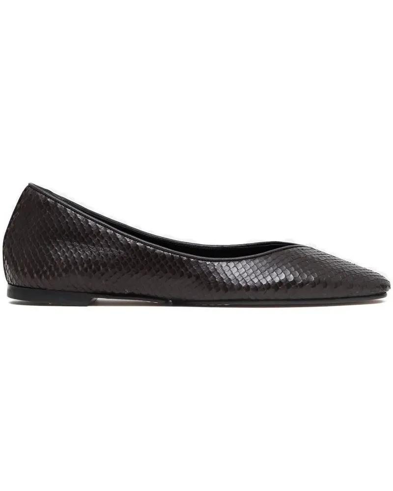 Jacquemus snakeskin leather ballet flats - Braun Braun