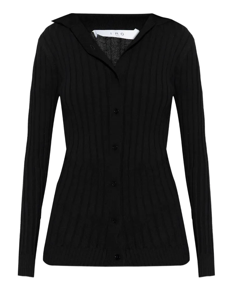 IRO Gerippter Cardigan - Schwarz Schwarz