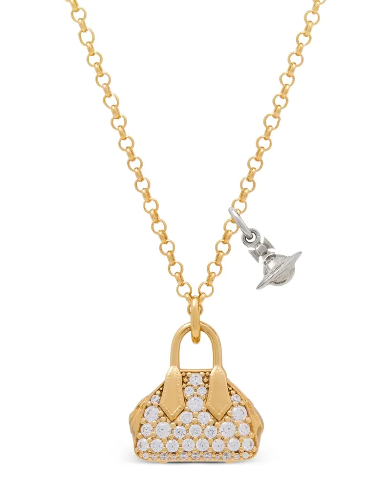 Vivienne Westwood Yasmine crystal-embellished pendant necklace - Gold Gold