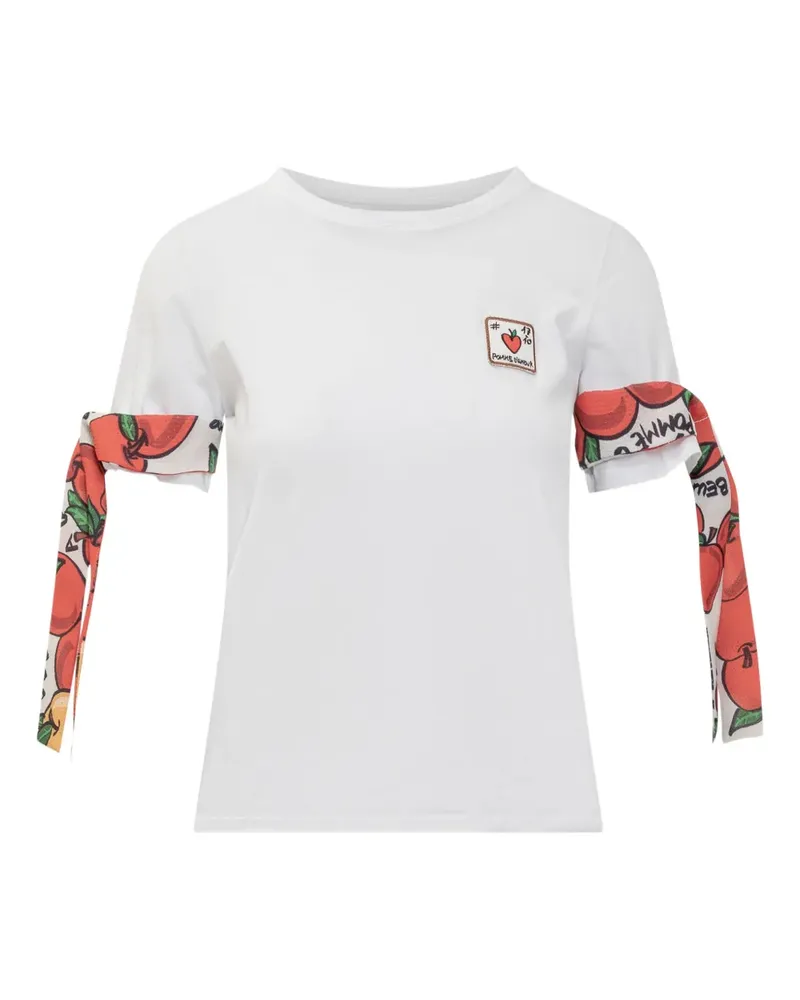 Alessandro Enriquez T-Shirt mit Schal-Detail - Weiß Weiß