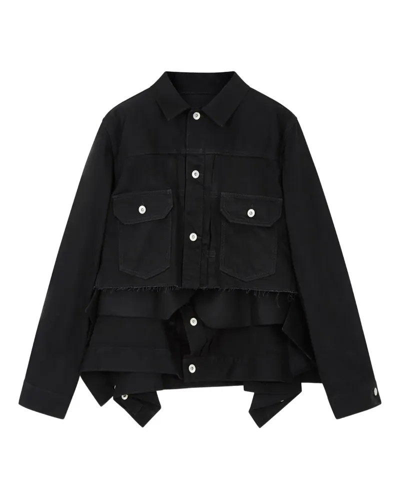 Sacai Klassische Jeansjacke - Schwarz Schwarz