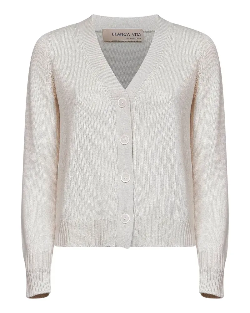 Blanca V-neck button-up cardigan - Nude Nude