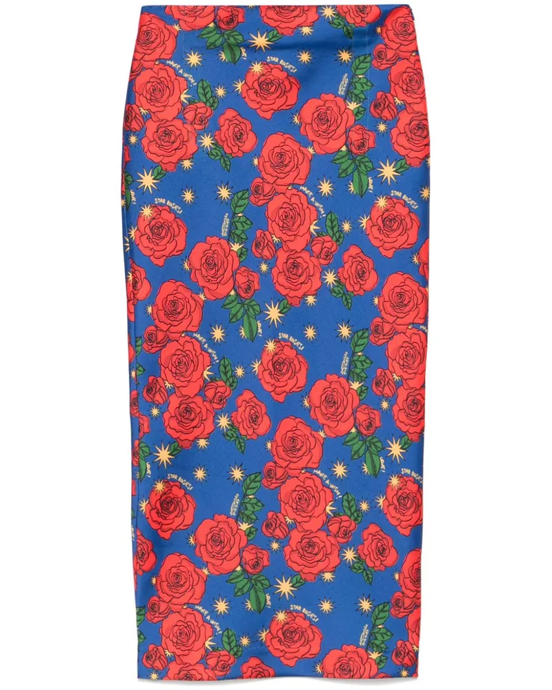 Alessandro Enriquez Midirock mit Print-Mix - Blau Blau