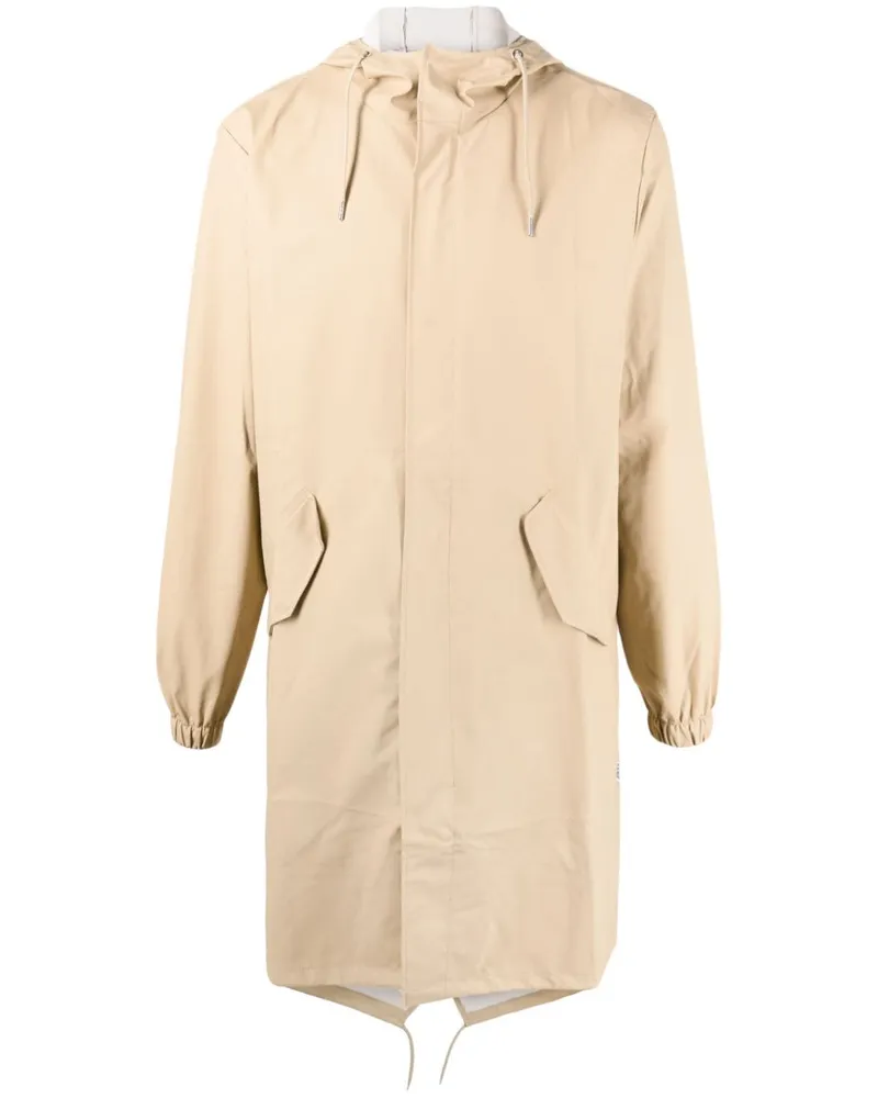 RAINS Beschichteter Parka mit Kordelzug Nude