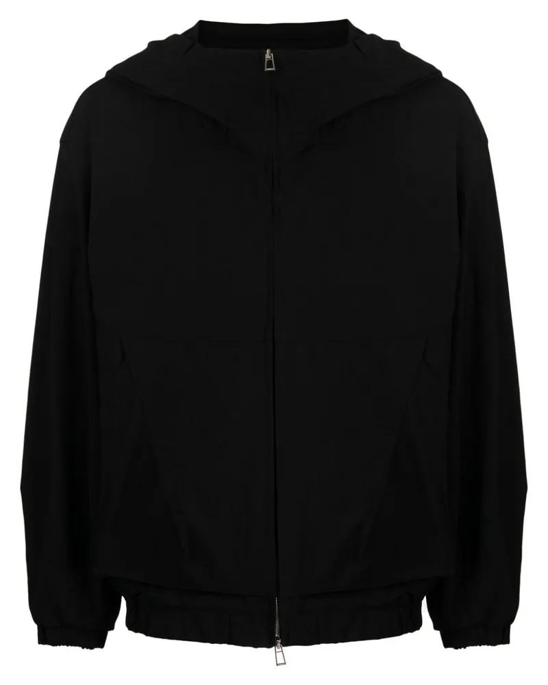 SONGZIO Kapuzenjacke mit Faltendetail Schwarz