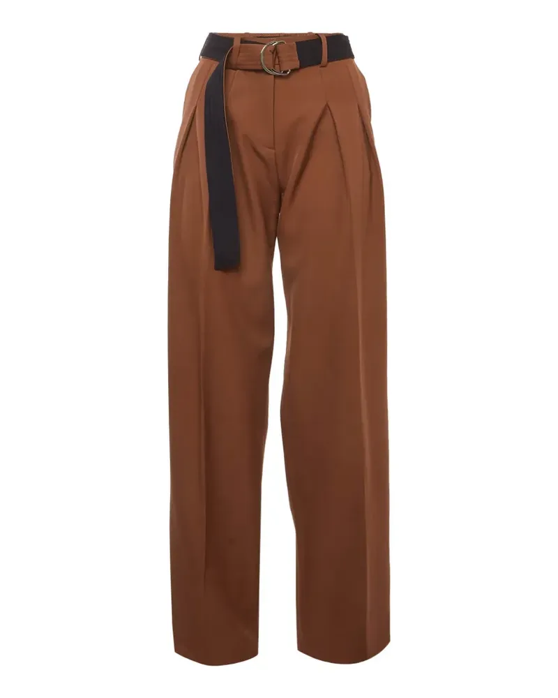 Victoria Beckham belted gabardine trousers - Braun Braun