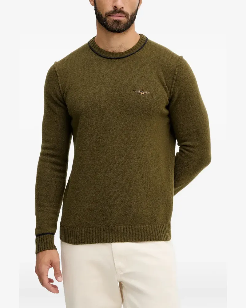 Aeronautica Militare embroidered round-neck sweater - Grün Grün