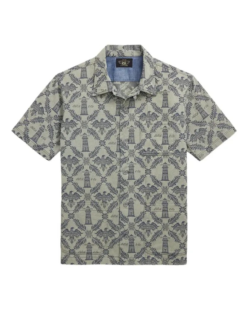 Ralph Lauren Kurzärmeliges Jacquard-Hemd - Grün Grün