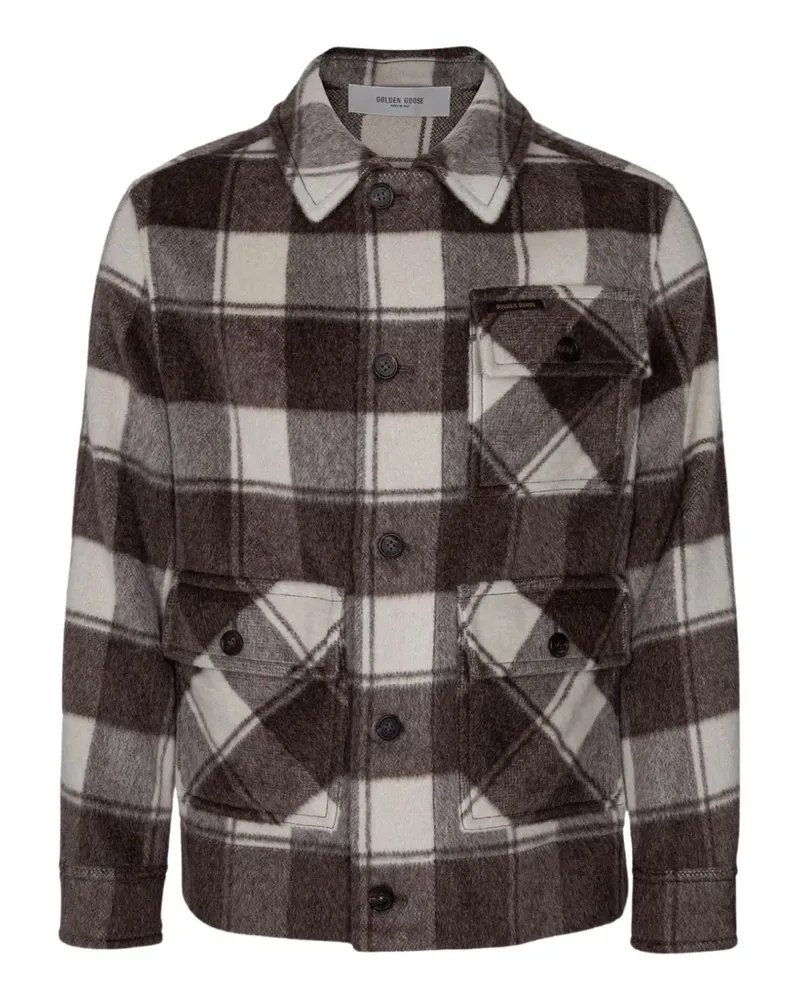 Golden Goose check-pattern mohair-blend jacket - Braun Braun