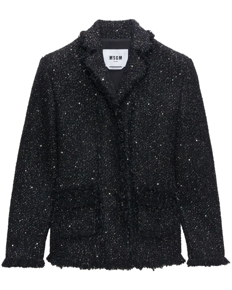 MSGM Einreihiges Boucle-Sakko - Schwarz Schwarz