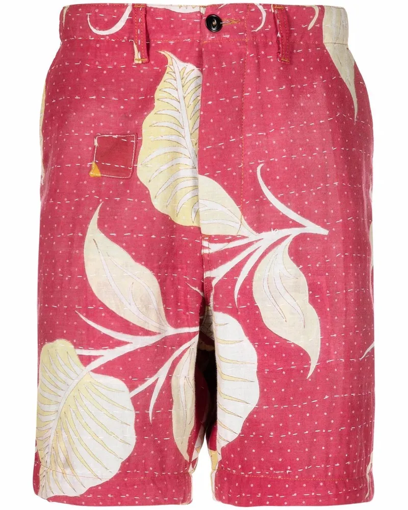 PRESIDENT’s Bermudas mit botanischem Print - Rot Rot
