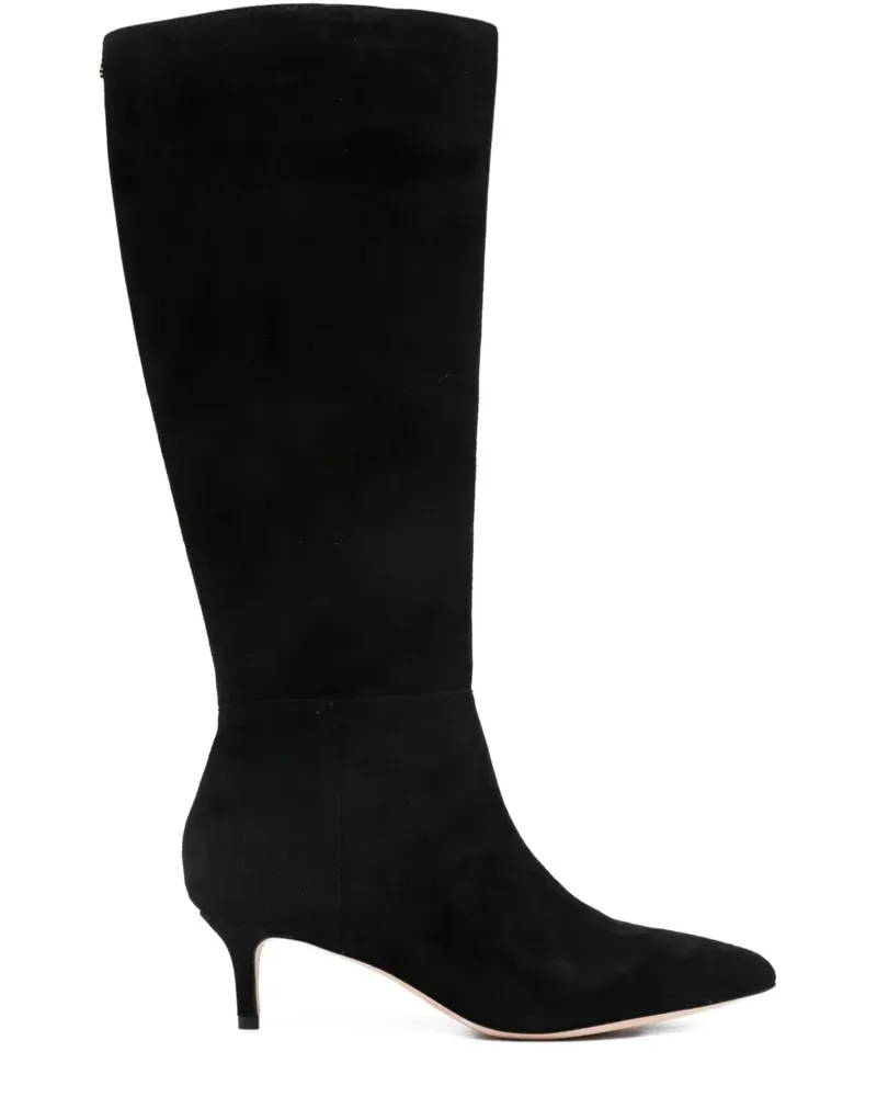 Ralph Lauren Kniehohe Wildlederstiefel 50mm - Schwarz Schwarz