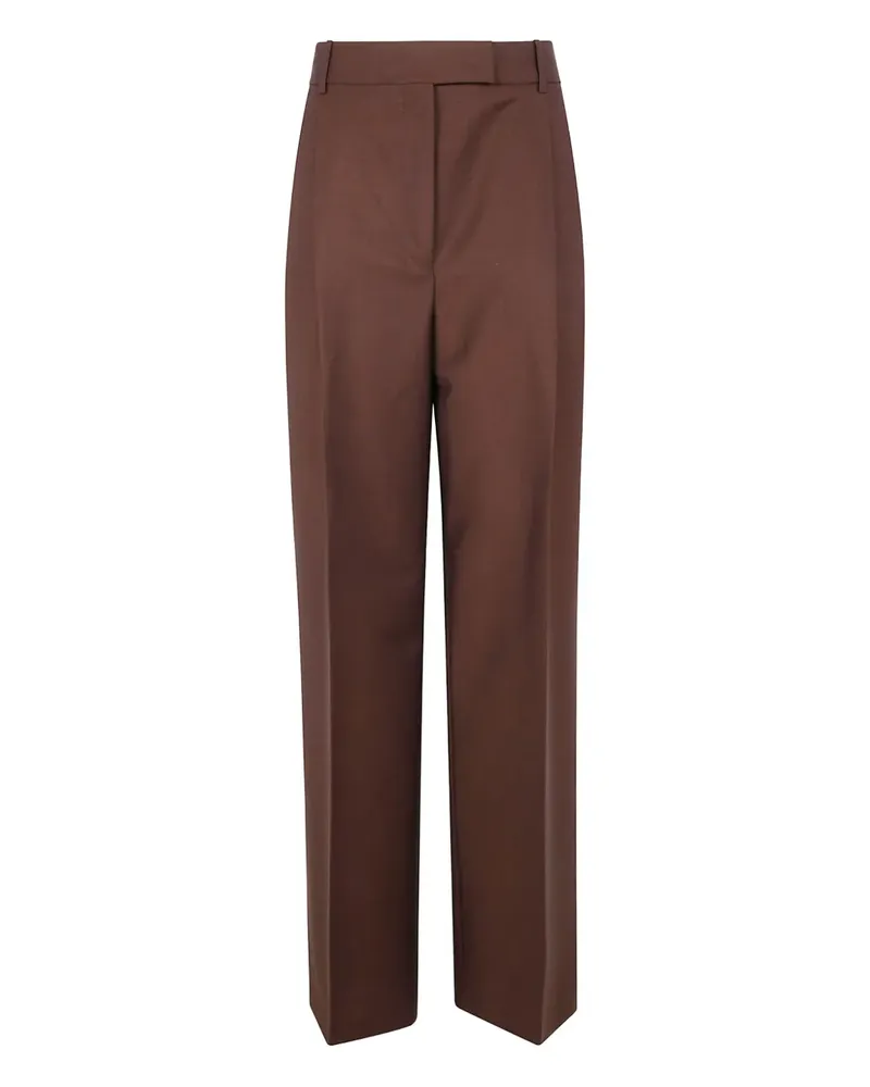 Róhe Hose mit Bundfalten - Braun Braun