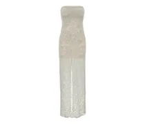 Schulterfreies Spitzenkleid - Weiß
