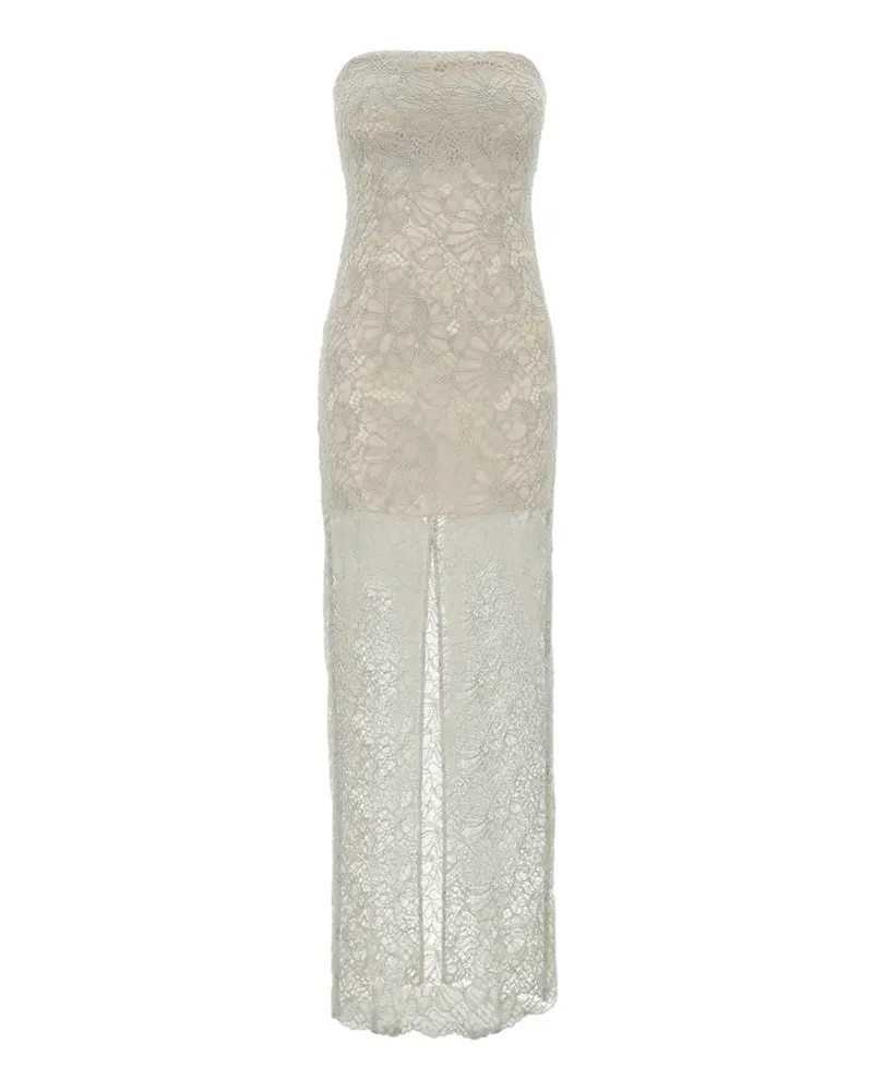 ROTATE Birger Christensen Schulterfreies Spitzenkleid - Weiß Weiß