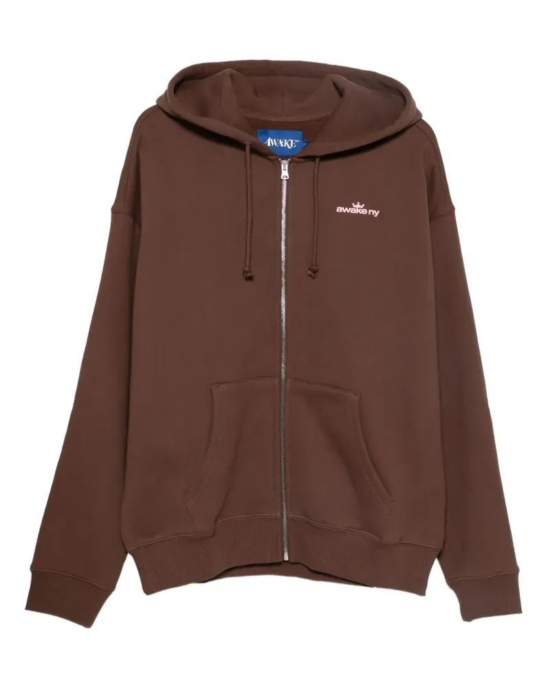 AWAKE NY Kapuzenjacke mit Kronen-Logo - Braun Braun