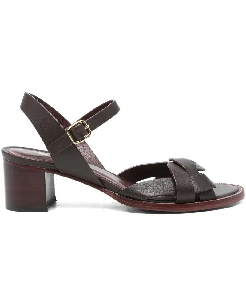 Avril Gau Paro Sandalen mit geflochtenem Knöchelriemen 50mm - Braun Braun