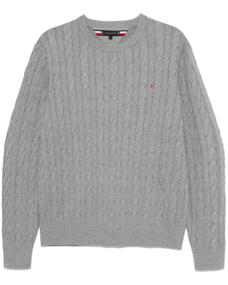 Tommy Hilfiger Pullover mit Zopfmuster - Grau Grau