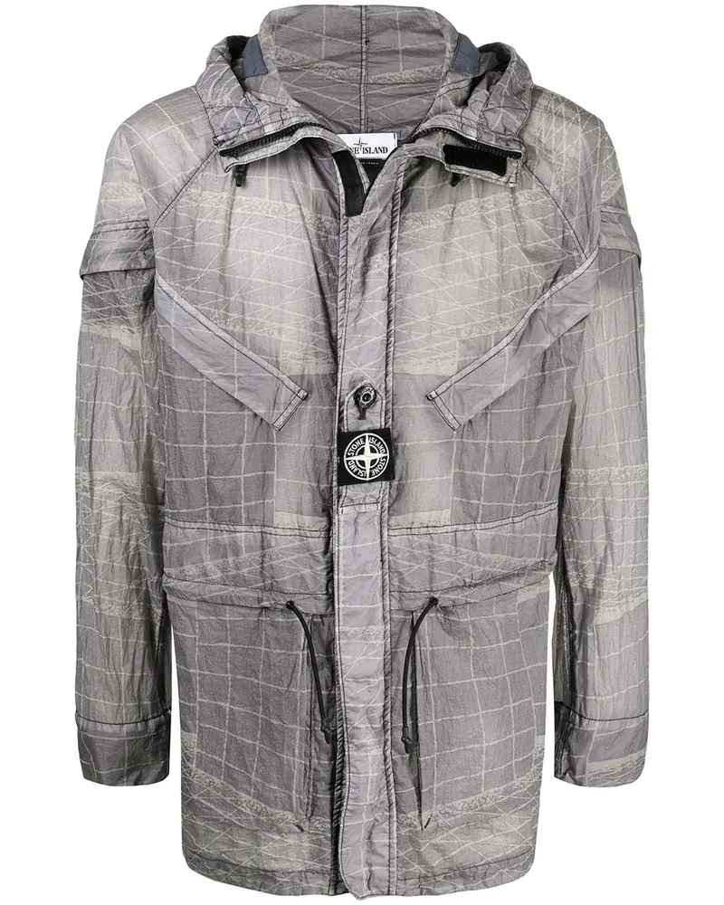 Stone Island Leichte Kapuzenjacke mit abstraktem Print - Grau Grau