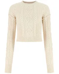 SPORTMAX Drava Pullover mit Zopfmuster Weiß