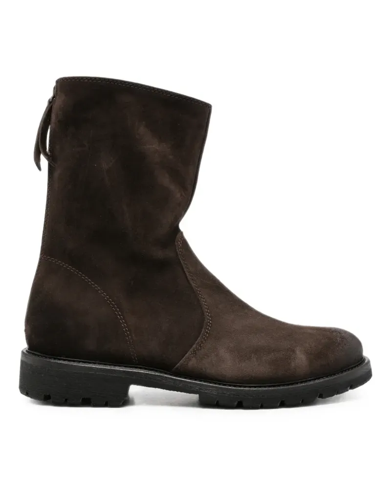 Henderson rear-zip suede boots - Braun Braun