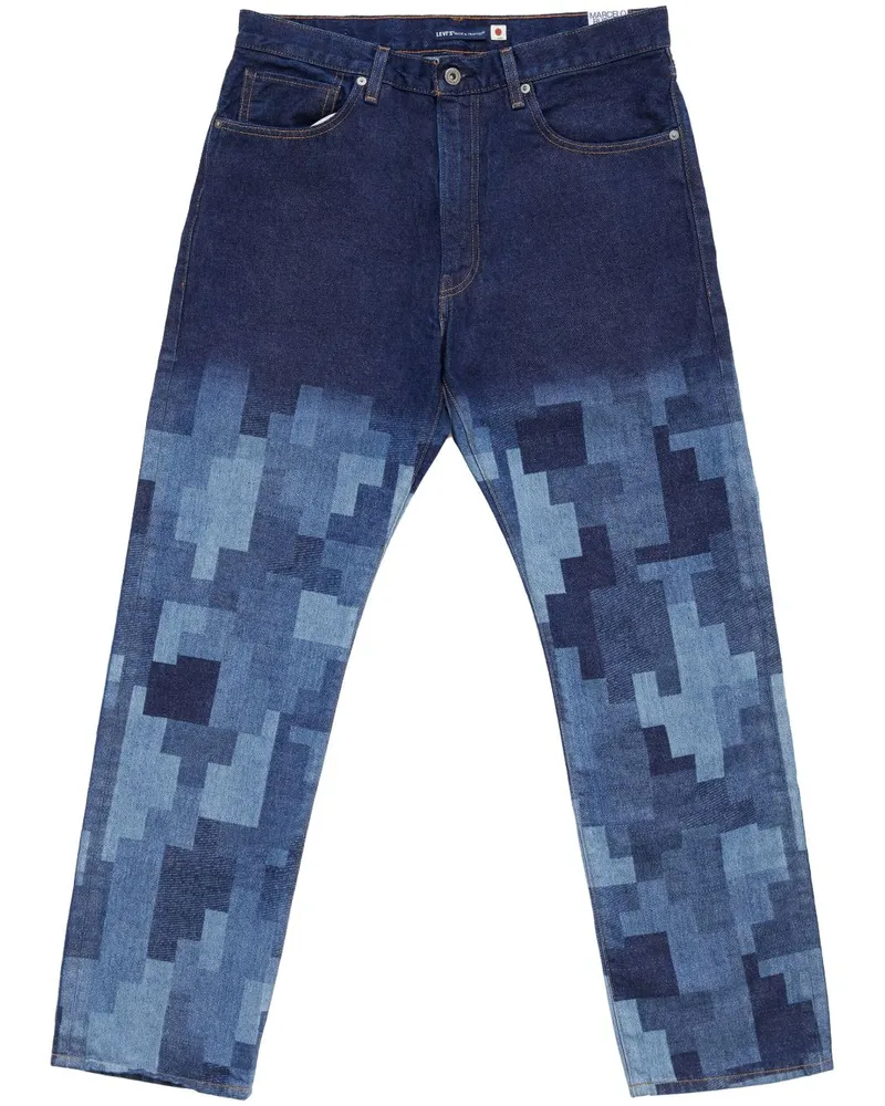 Marcelo Burlon | County of Milan x Levi's Straight-Leg-Jeans mit Logo Blau