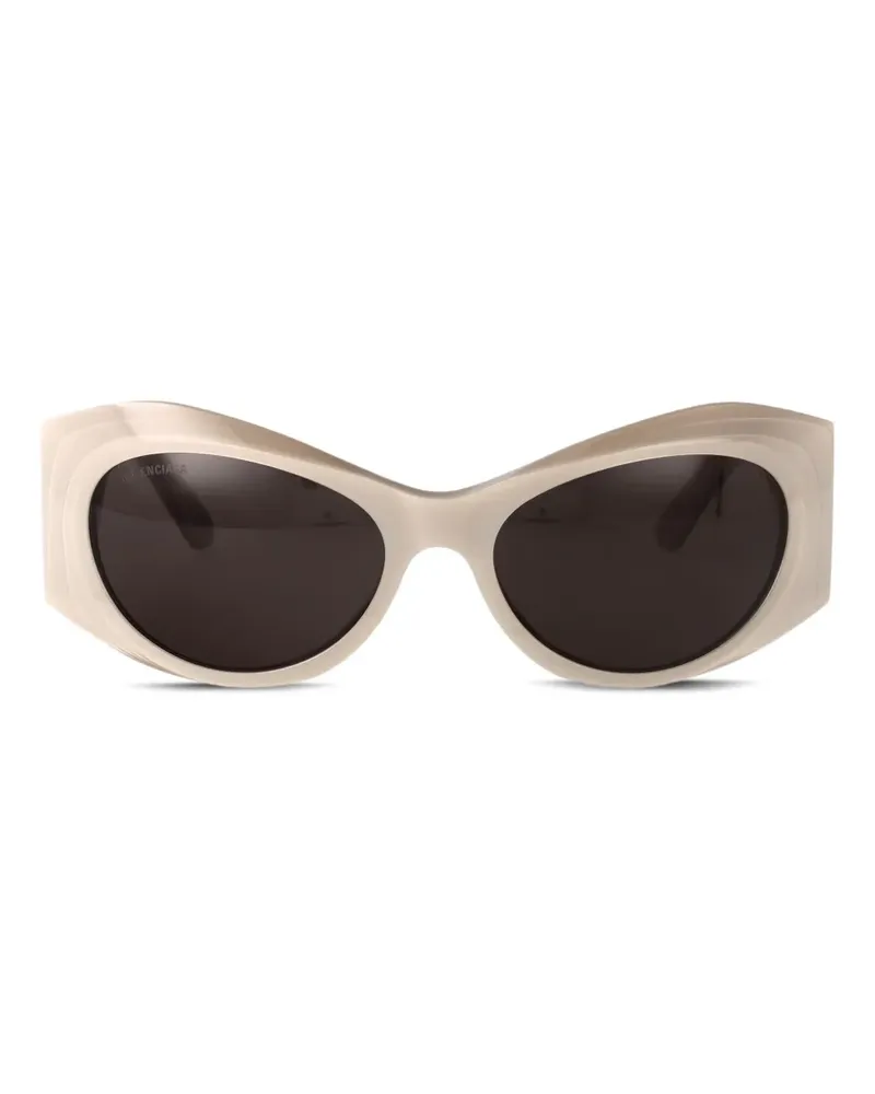 Balenciaga Sonnenbrille mit geometrischem Gestell - Nude Nude