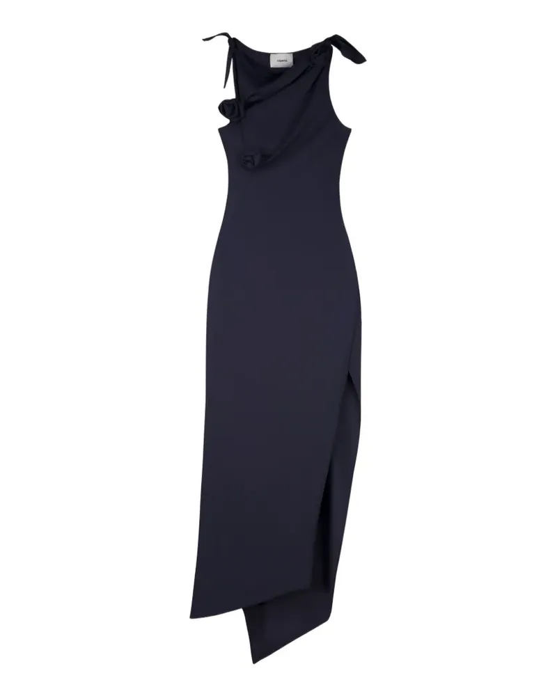 COPERNI flower detail asymmetric and sculptural gown - Blau Blau