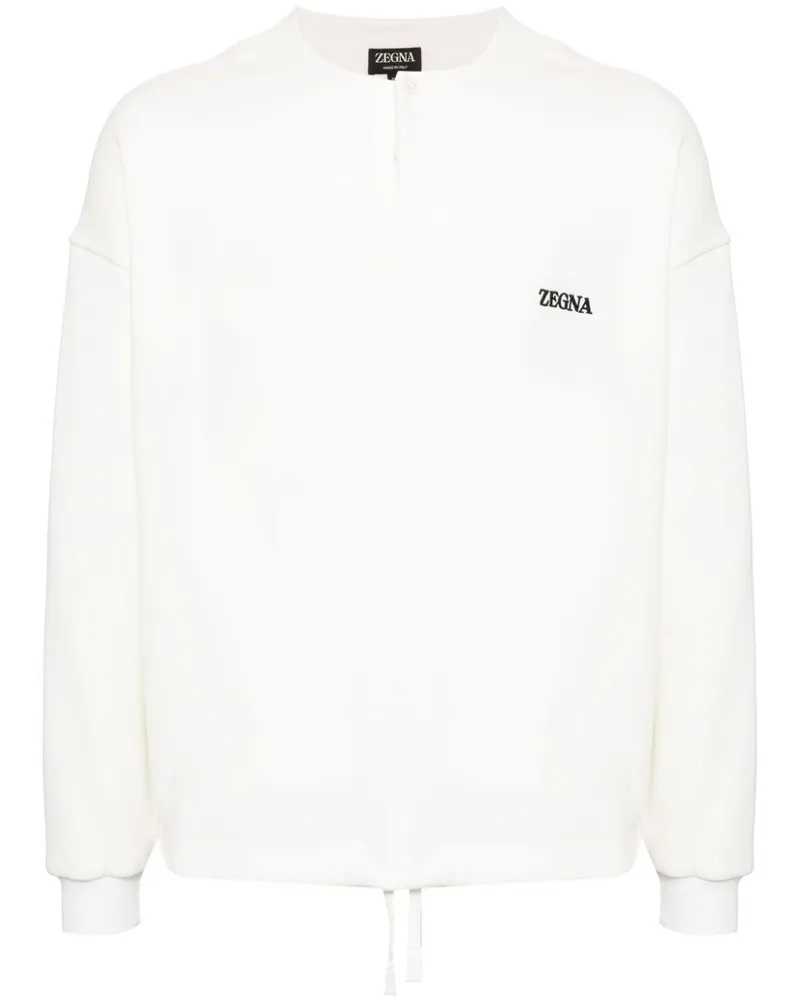 Ermenegildo Zegna Sweatshirt mit Logo-Stickerei - Weiß Weiß
