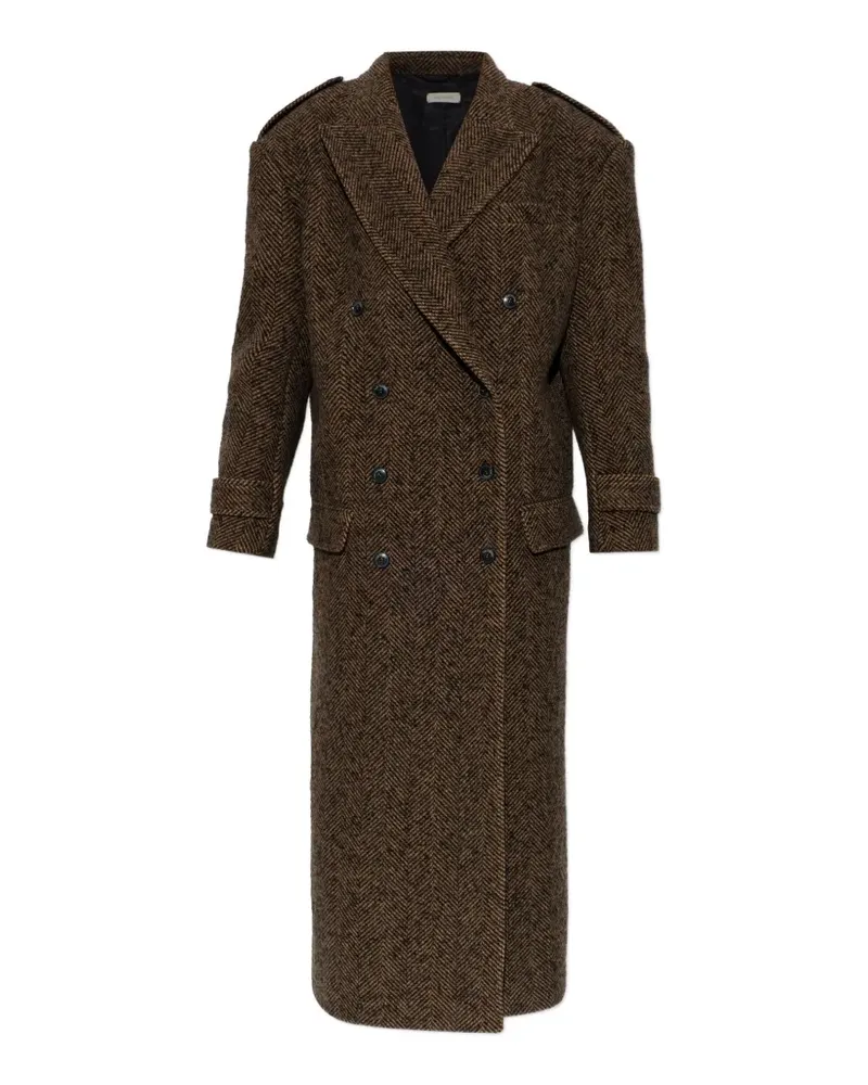 THE MANNEI herringbone double-breasted coat - Braun Braun