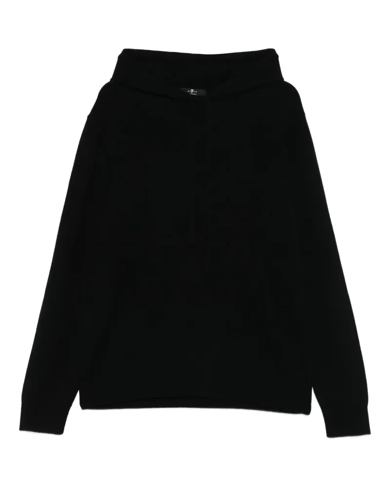 7 for all mankind Hoodie mit tiefen Schultern - Schwarz Schwarz