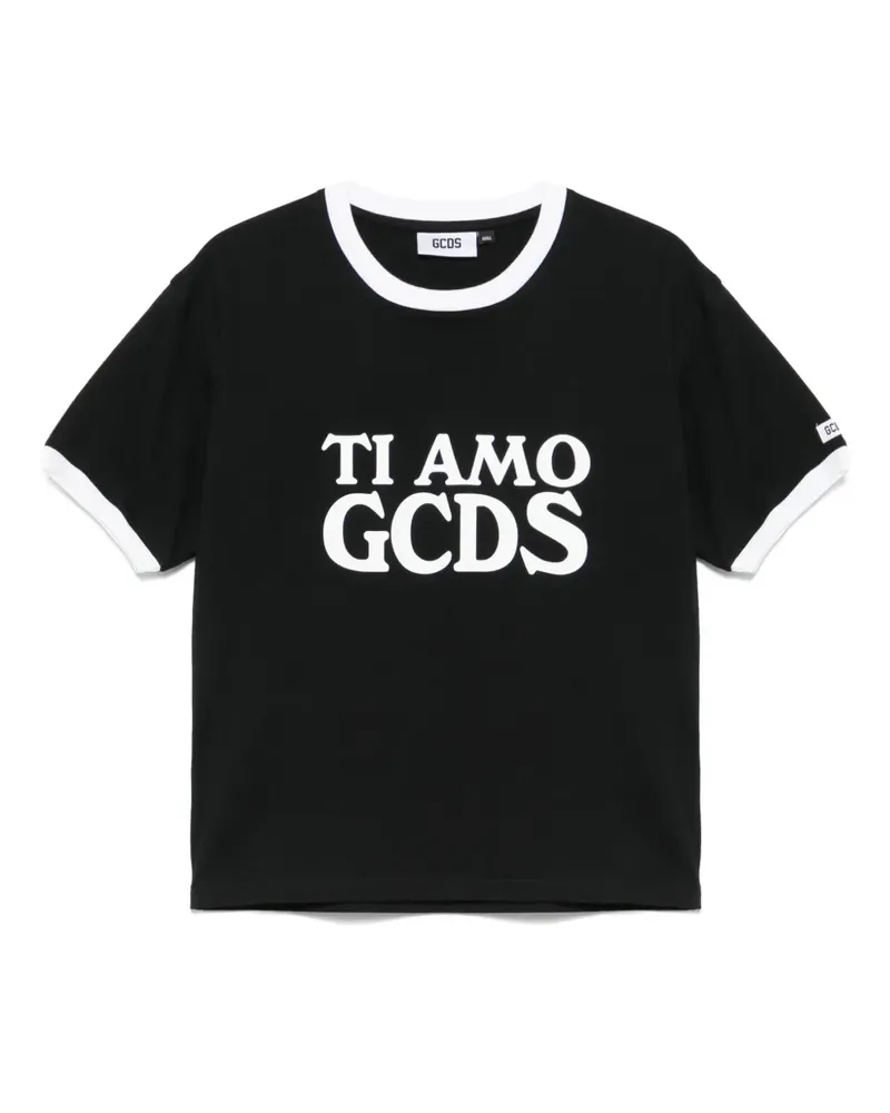 GCDS Ti Amo  T-Shirt - Schwarz Schwarz