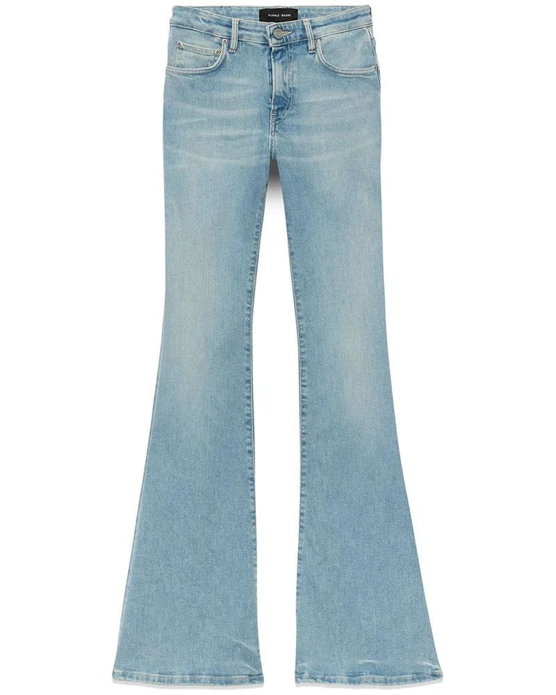 PURPLE BRAND Halbhohe Bootcut-Jeans - Blau Blau